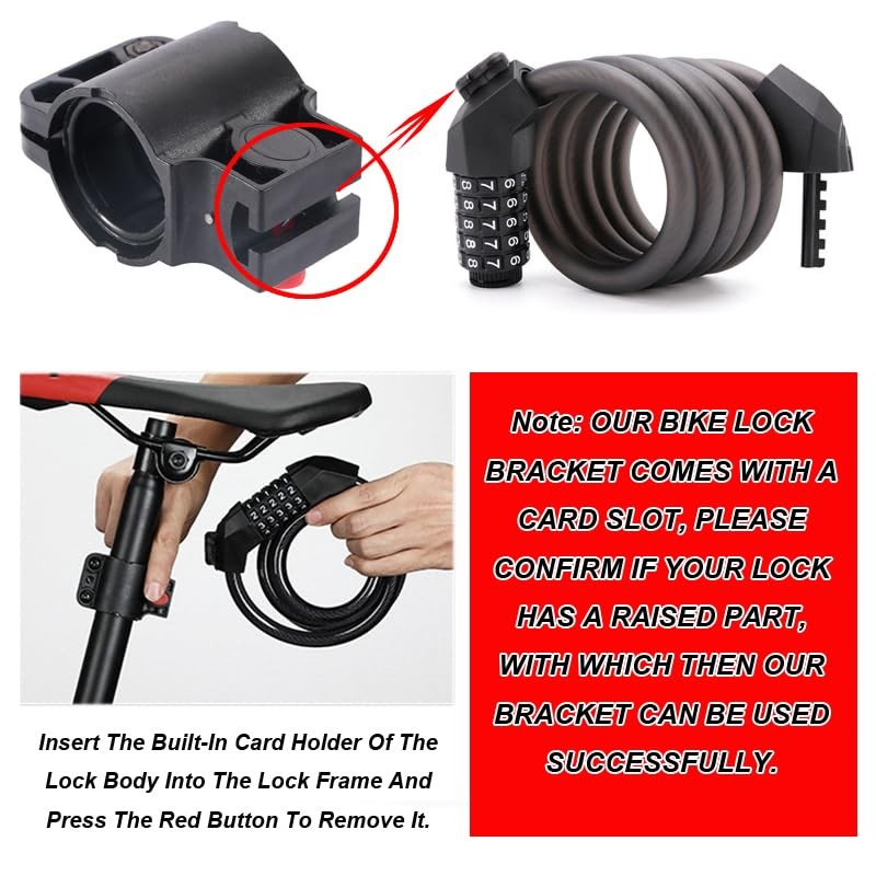 2 Pack Bike Lock Mounting Bracket Holder Frame Mount Replacement Storage Clamp
