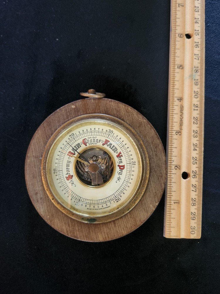 Vintage German Aneroid Barometer Round Wall Mount Untested