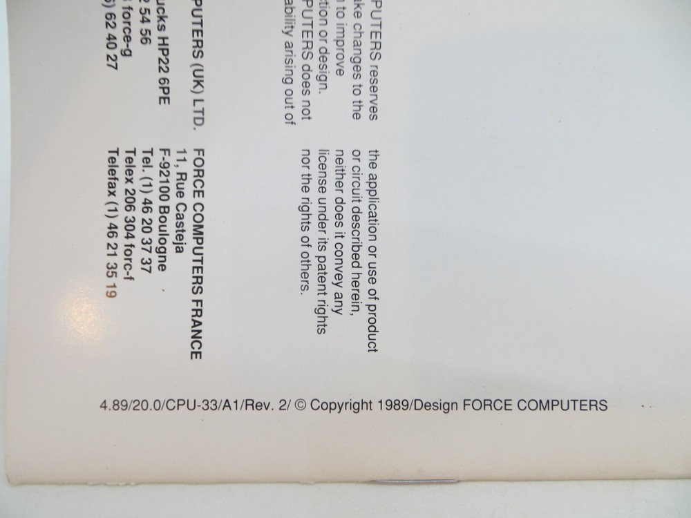 System 68000 VME SYS68K/CPU-33 68030 CPU Board with Shared Memory & DMA Booklet