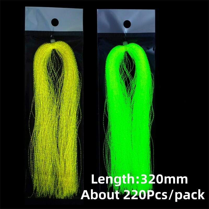 2pack Luminous Flash Tinsel Twisted Flashabou Fly Tying Assist Jig Hook Material