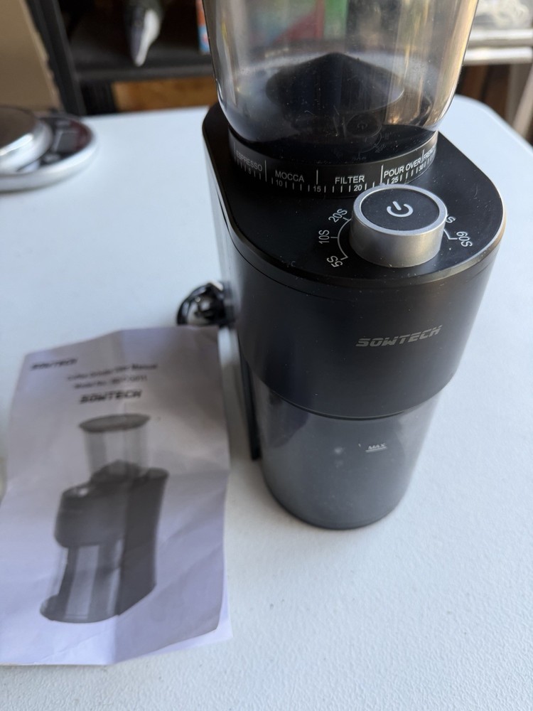 Anti-static Conical Burr Coffee Grinder, Adjustable Electric Mill, 38 Precise...