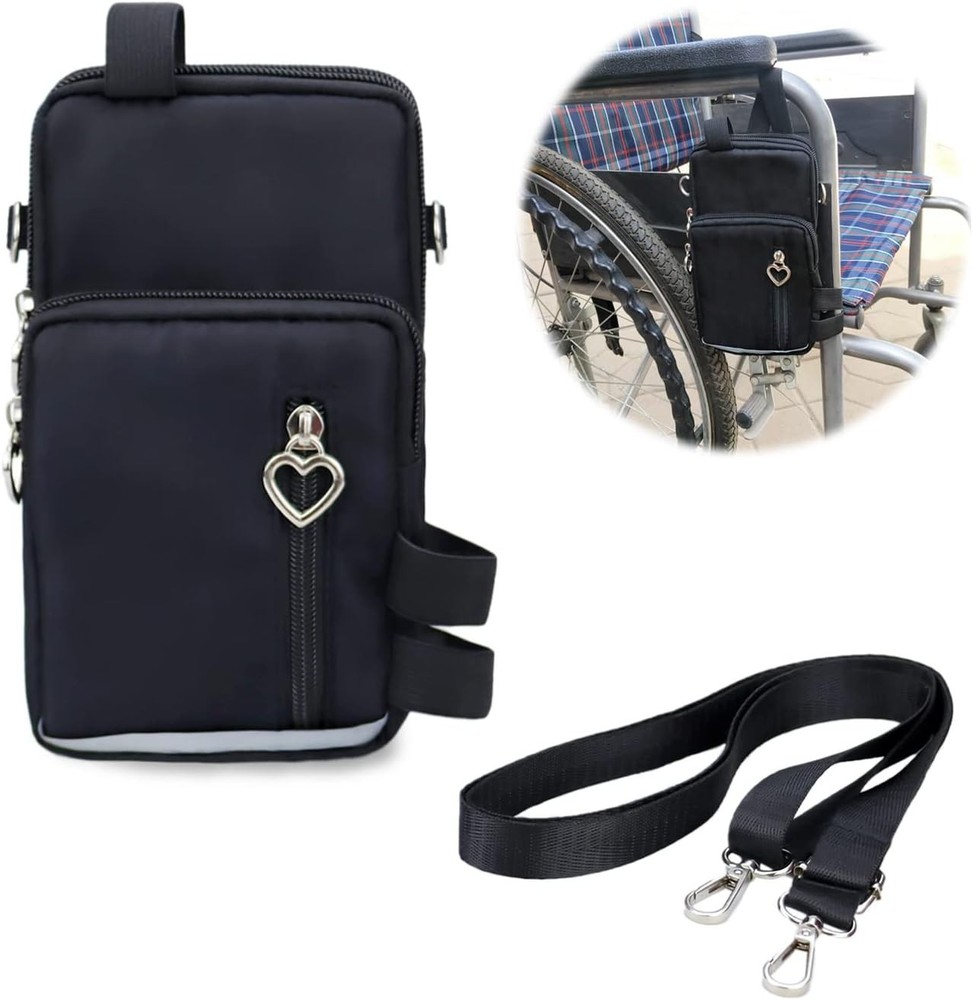 Waterproof Three Pockets Wheelchair Front/Side Frame Pouch with Reflective St...