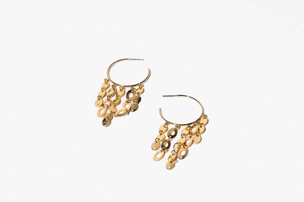 White Glass Drop Earrings