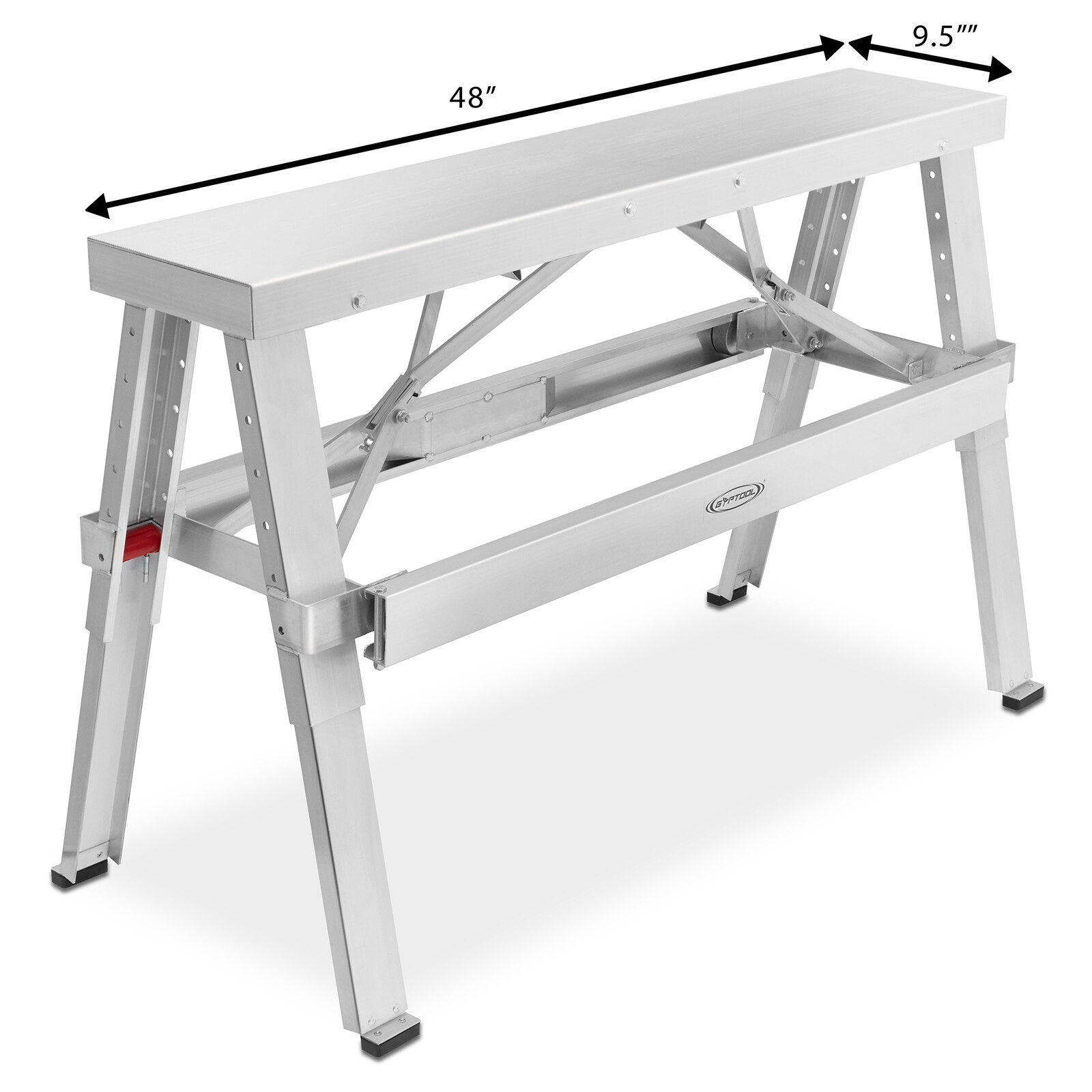 Drywall Bench Sawhorse Step Ladder - Adjustable Height Workbench 18"-30"