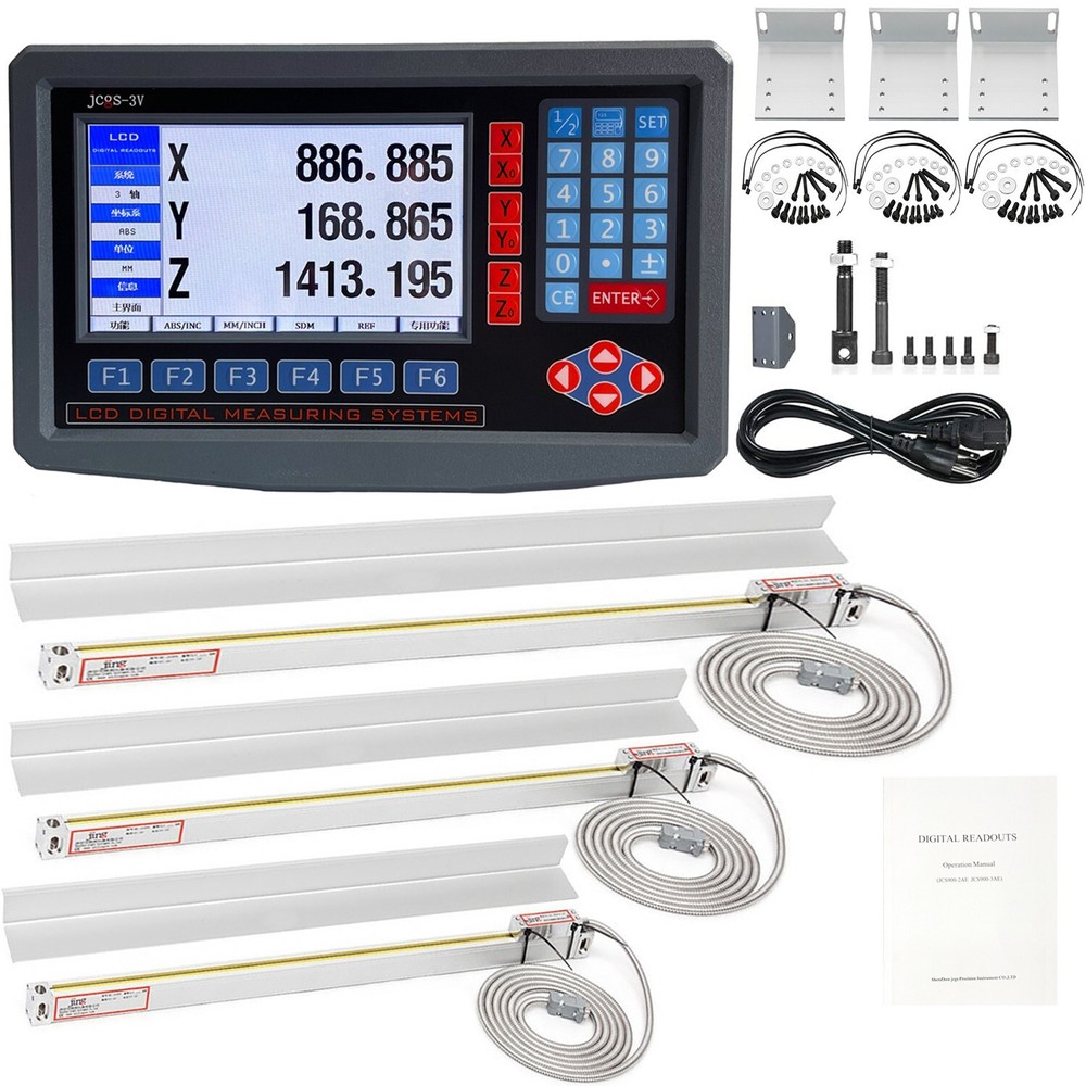 3AXIS LC Digital Readout&Mill Miling Machine Linear Scale(Any 3 Size you choose)