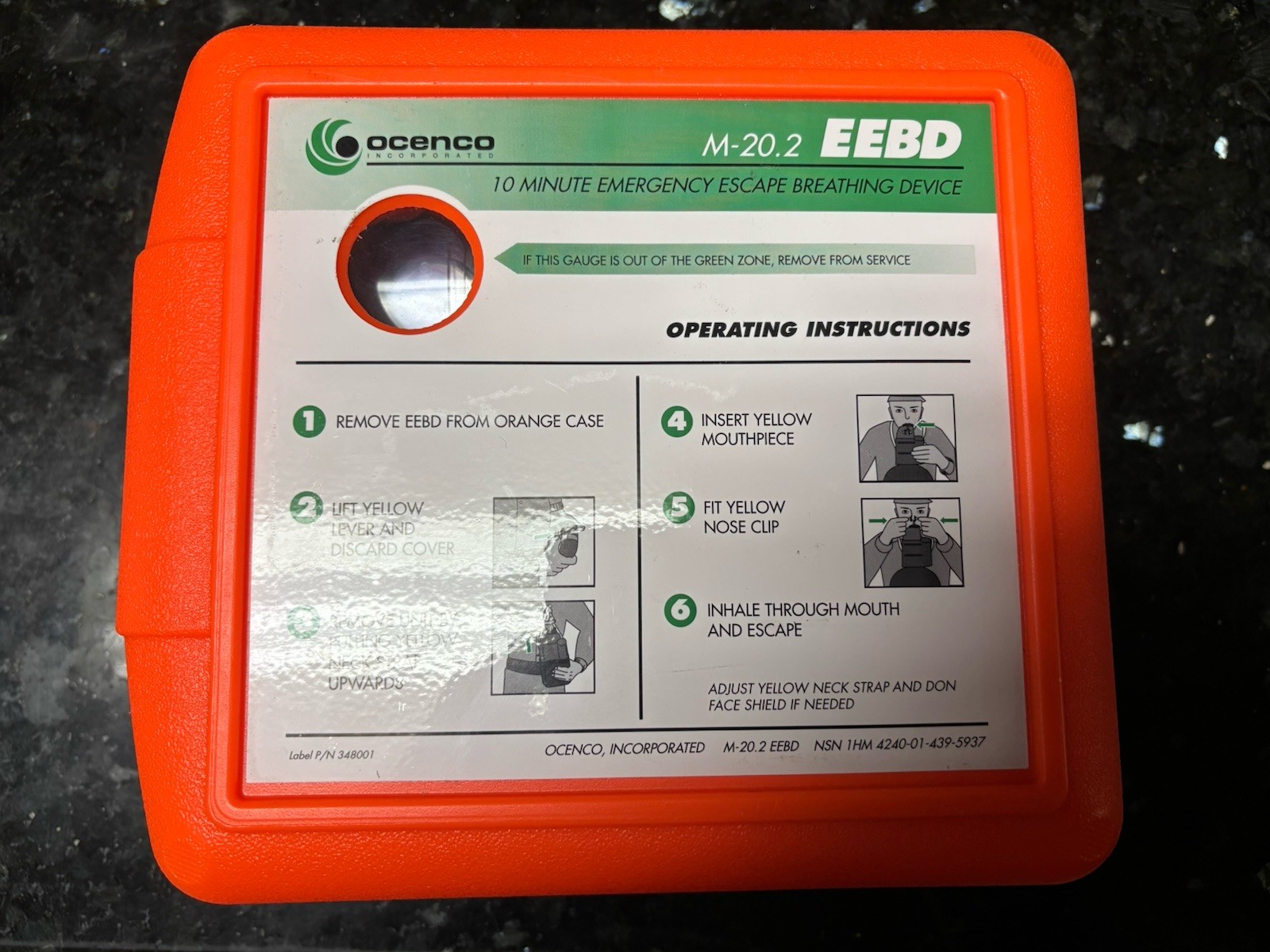 Ocenco EEBD Breathing Device M-20.2 (Life Date 2029)