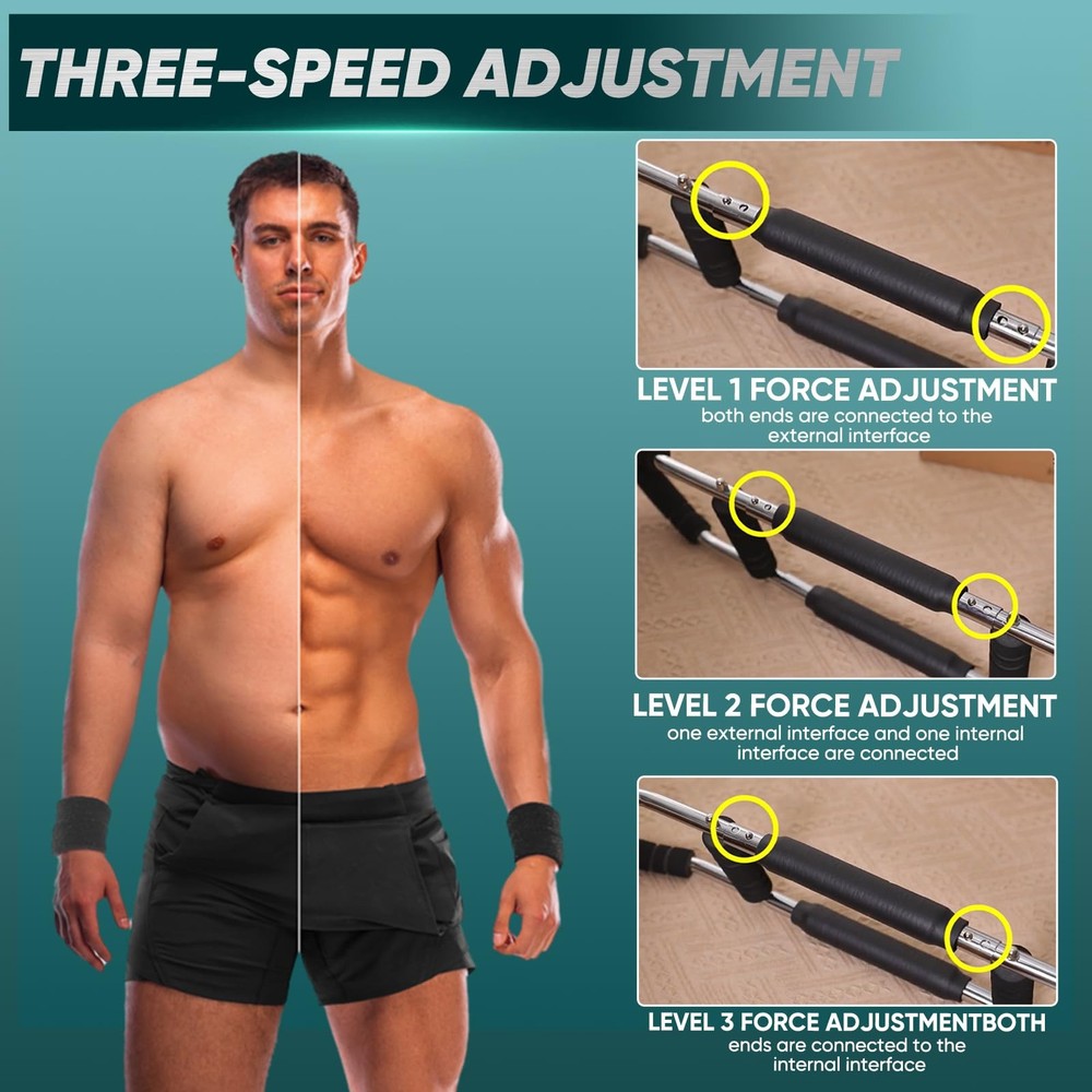 SakerPlus Twister Arm Trainer, Adjustable Spring Chest Expander Forearm Strength