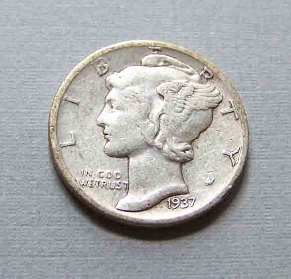 1937 Mercury Dime #22