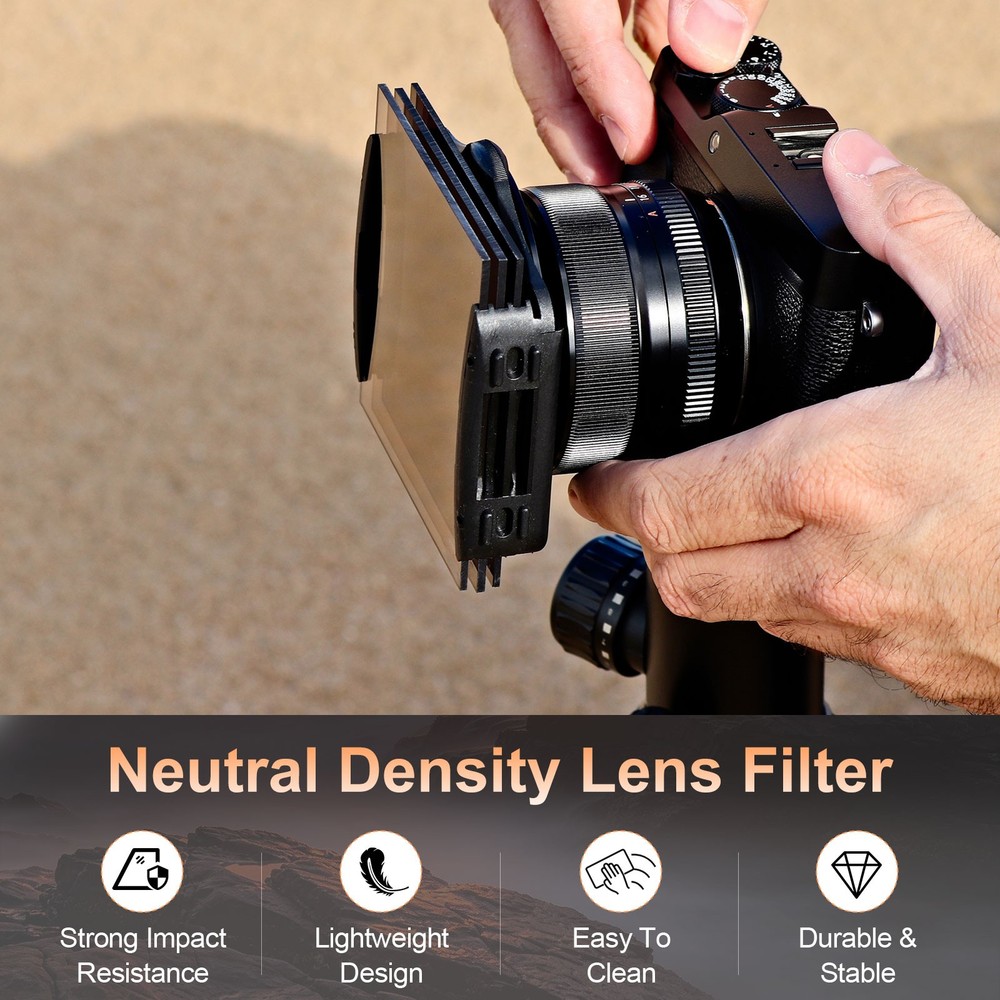 2Pcs ND2/ND4 Reverse GND Filter Graduated Neutral Density Lens Filter, Gray