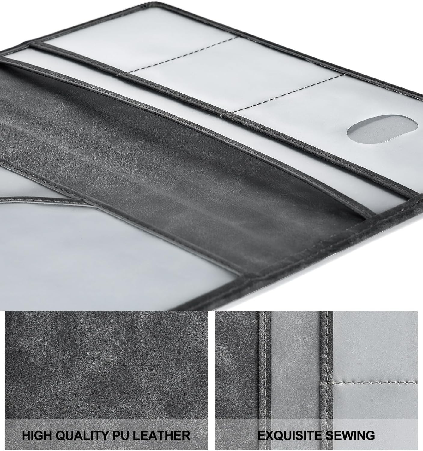 Car Registration and Insurance Card Holder, Leather Vehicle Glove Box Automobile