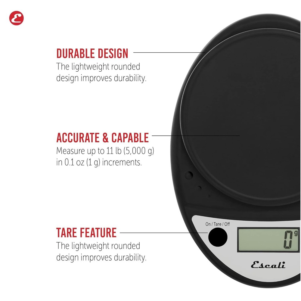 Escali Primo Digital Food Scale Multi-Functional Kitchen Scale and Baking Scale