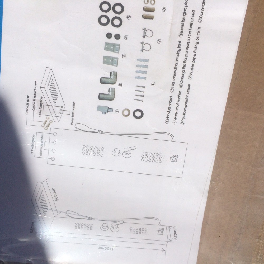 56" black shower panel spa