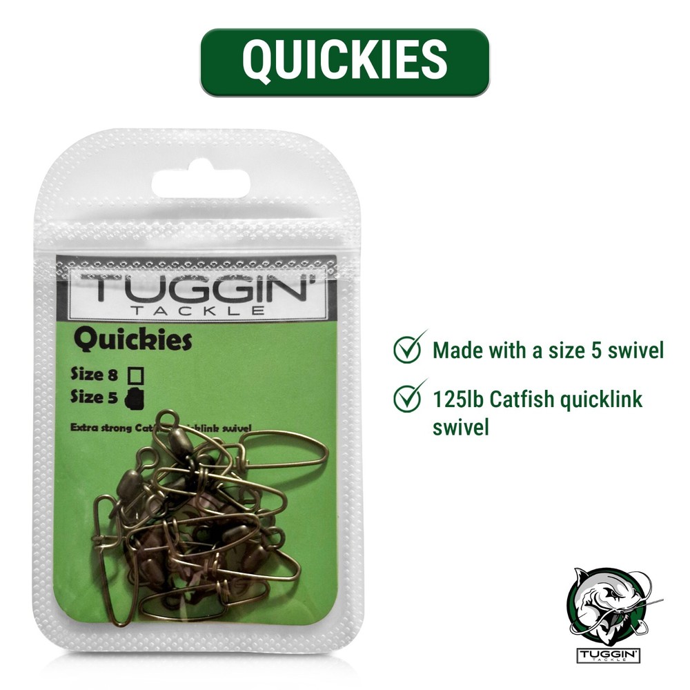 Tuggin Tackle Quickies - Extra strong Catfish / Carp quicklink swivel.