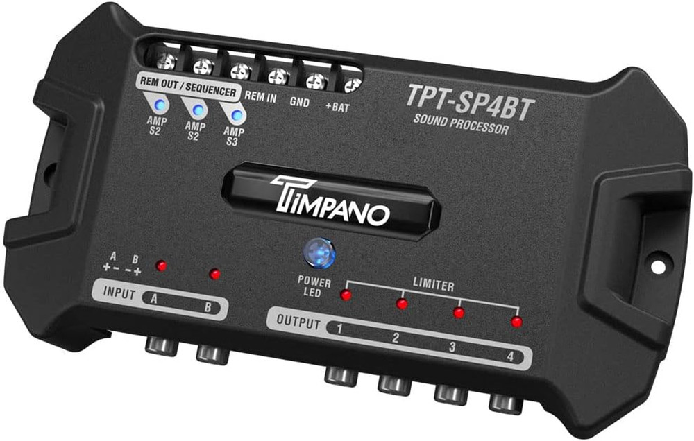 TPT-SP4BT Bluetooth DSP Car Audio Processor with 4 Outputs & Remote Relay