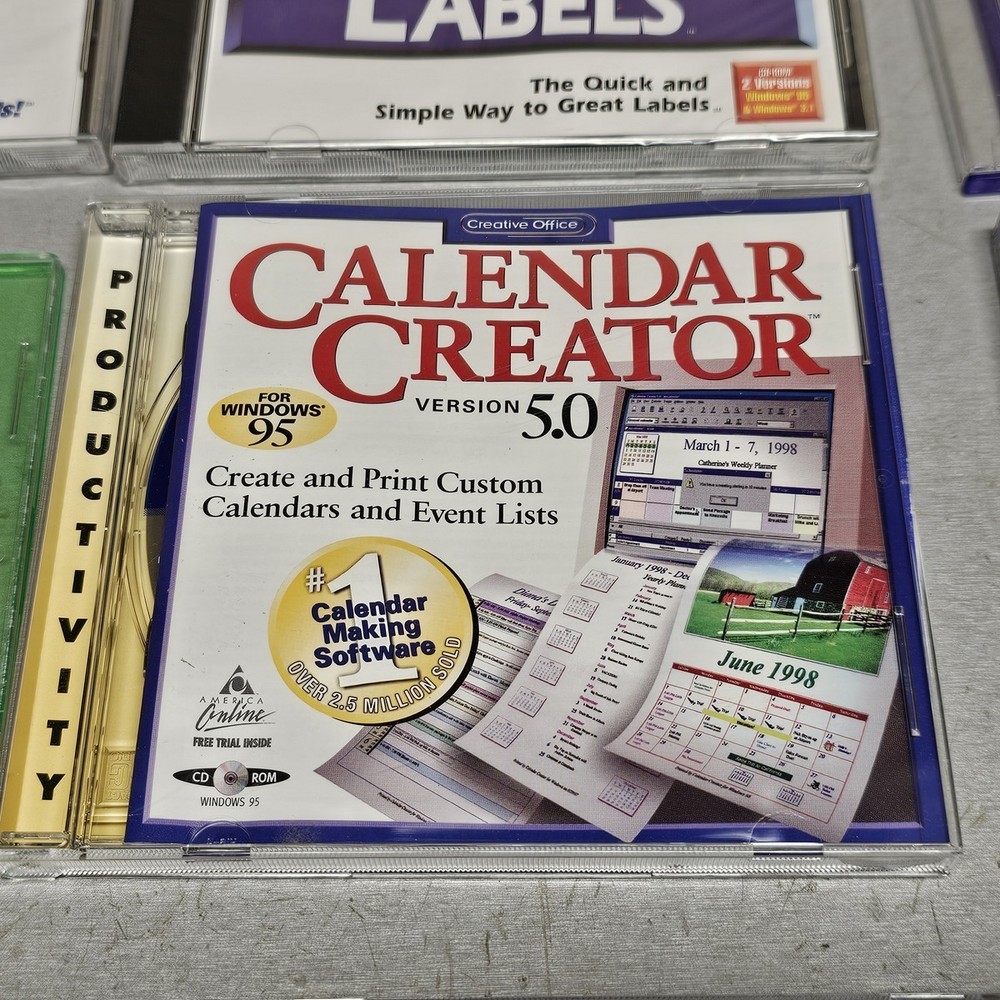 Vintage PC CD-ROM Software Lot Educational Business Multimedia Windows 9 Discs