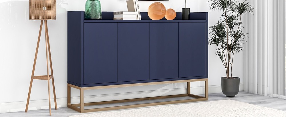 Modern Sideboard Elegant Buffet Cabinet with Large Storage Space (Navy)