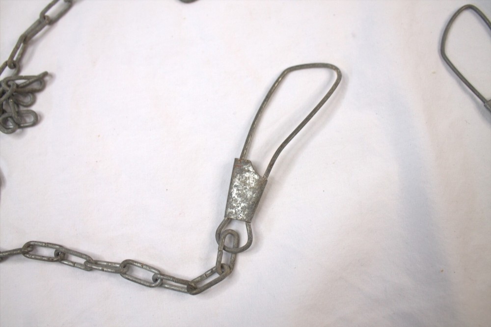 Fish Stringers Metal Chain Link 8 and 9 Snap Loops Clips Vintage fish stringers