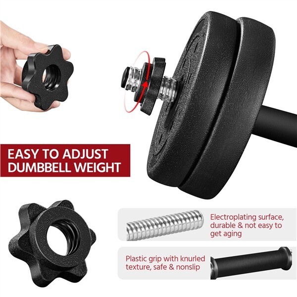 Dumbbell Set 44 LB Adjustable Weight Set for Men & Women Body Building Training