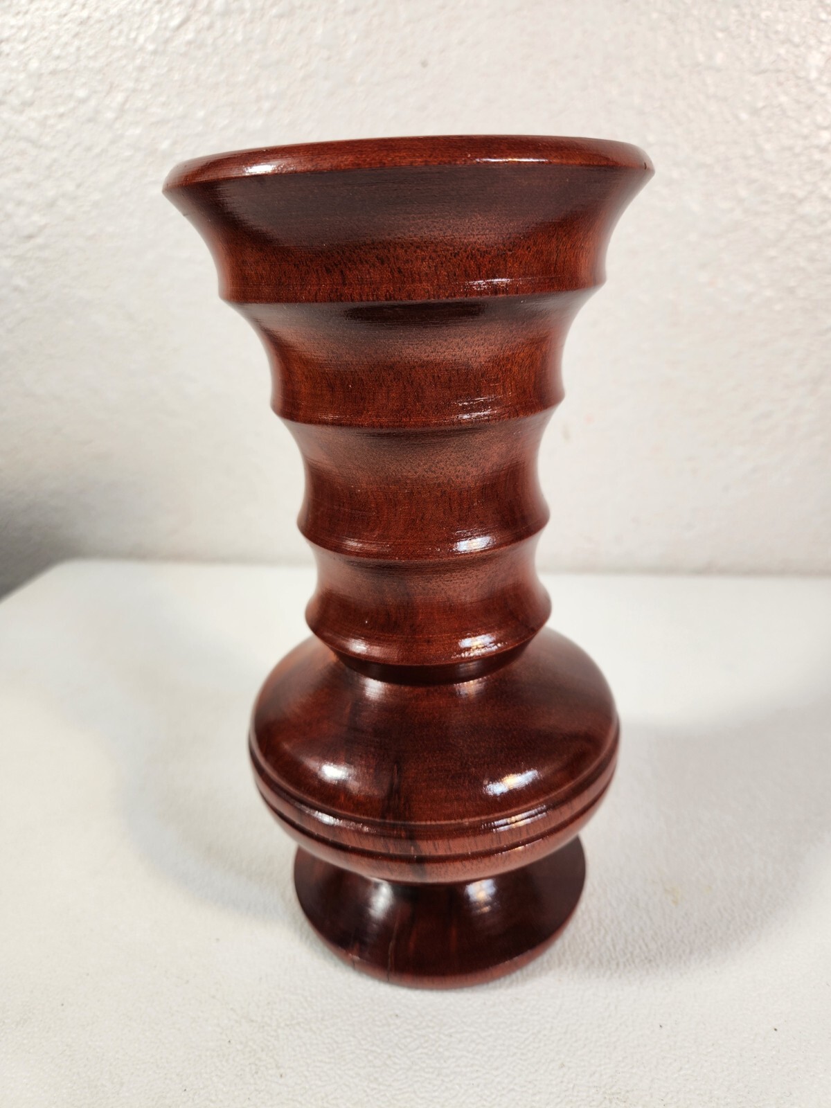 Peruvian Bloodwood Vase Satine Dark Red Handcrafted Folk Art 8'' Exotic RareWood