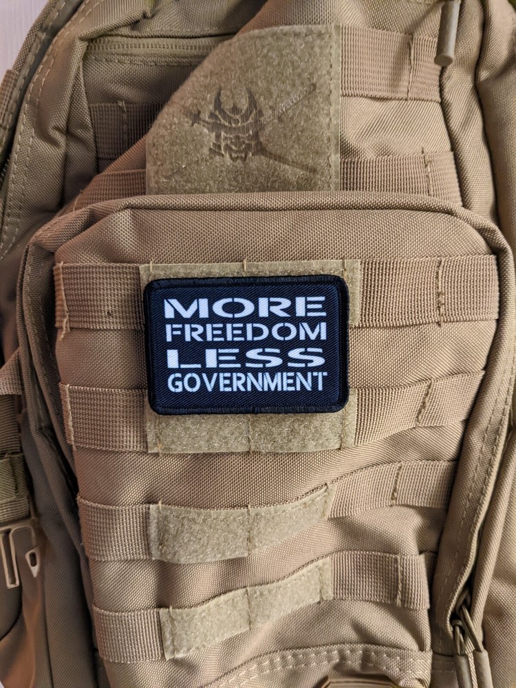 More freedom less government 2"x3" hook & loop tactical morale patch