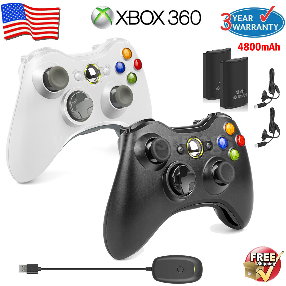 For Microsoft Xbox 360 Wireless Game Controller Gamepad & Rechargeable Battery