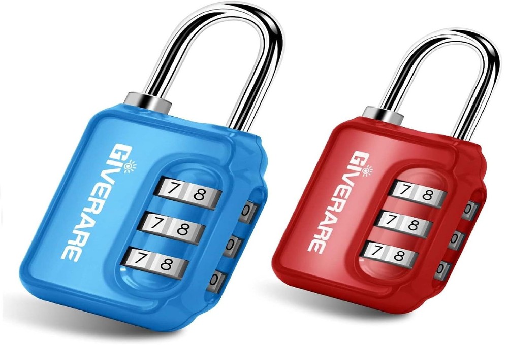 2 Pack Combination Lock, 3-digit Padlock Keyless, Resettable Luggage Locks for B