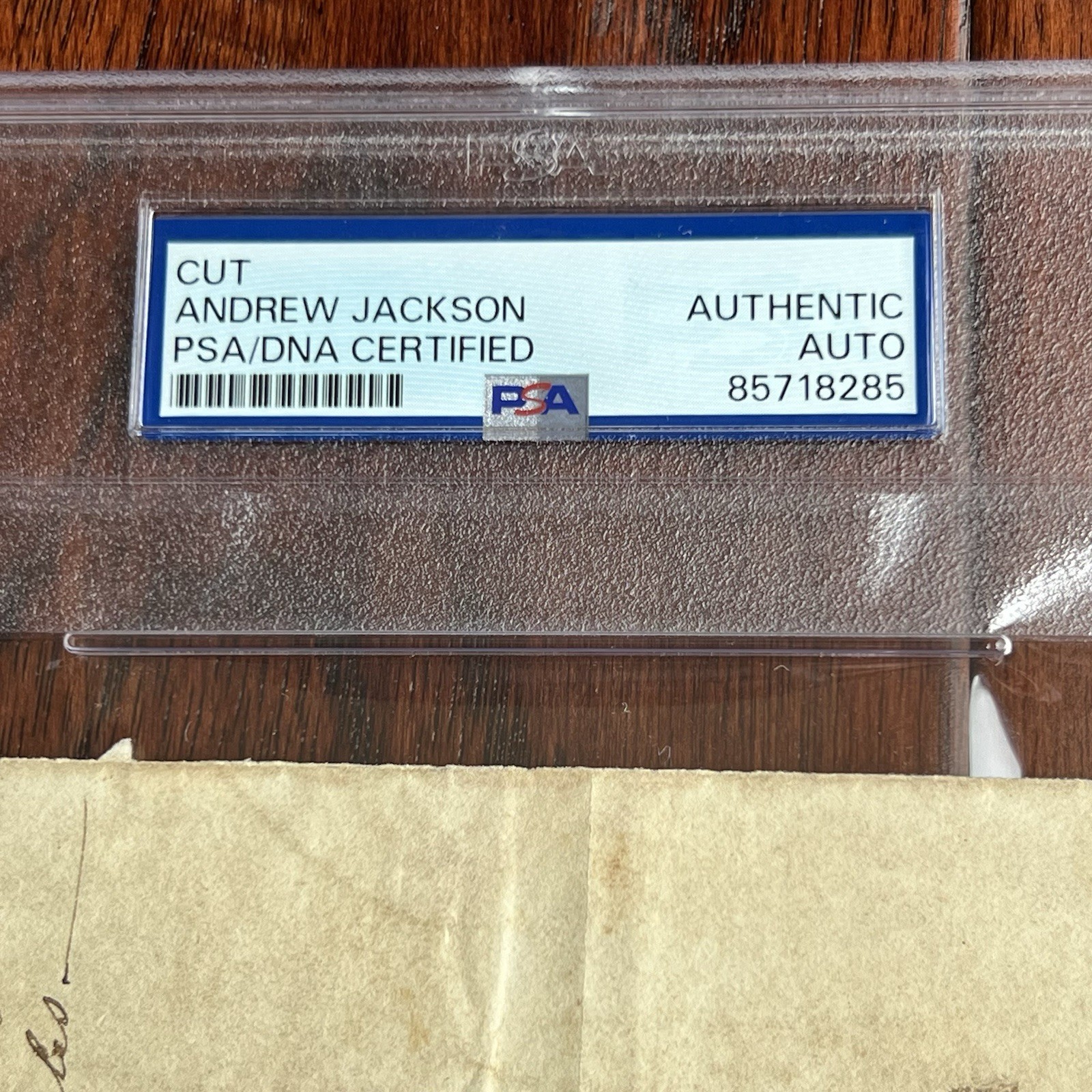 ANDREW JACKSON * PSA * Autograph HANDWRITTEN NOTE Signed AS PRESIDENT