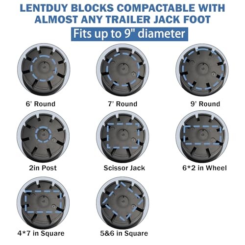 RV Trailer Jack Block – 2-Pack Durable Leveling Stabilizer Blocks Supports up