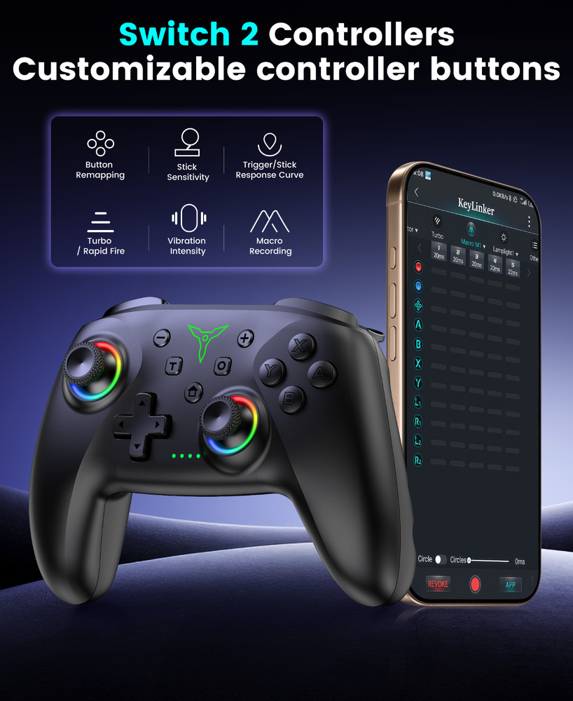 Switch 2 Controller for Nintendo Switch 2/Switch/OLED/Lite with Hall Effect