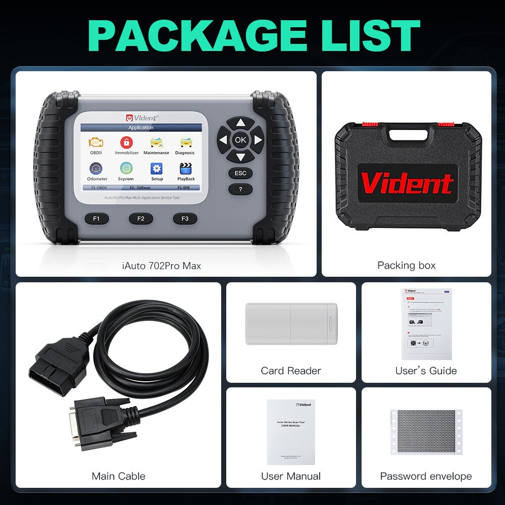 Vident 702Pro MAX OBD2 Scanner Bidirectiona Diagnostic Tool IMMO/Key Programming