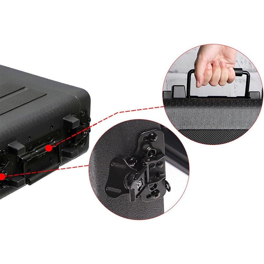 2U Rack Case 19" Solid Waterproof Dustproof Flight Case 2 Space Shock Mount Rack