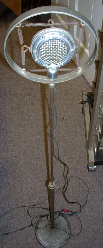 SHURE 70 CRYSTAL spring  microphone - STAND & CABLE - NOT TESTED - NO RETURNS -