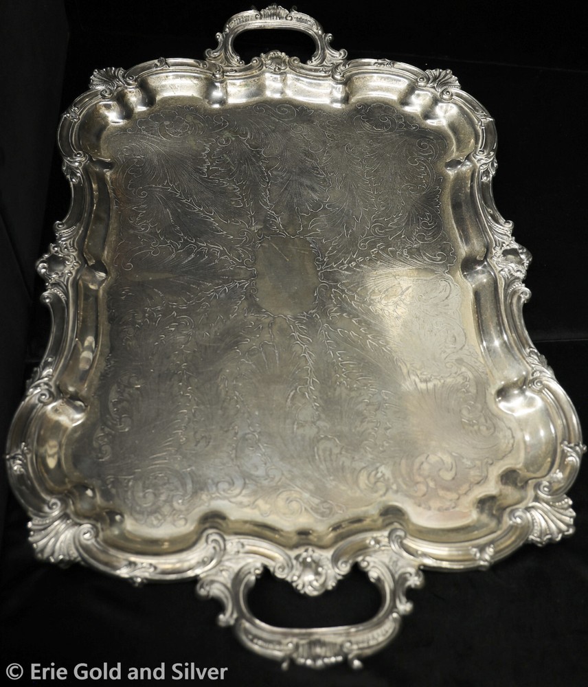 Goldfeder Silverware Co. Silverplate Footed Serving Tray