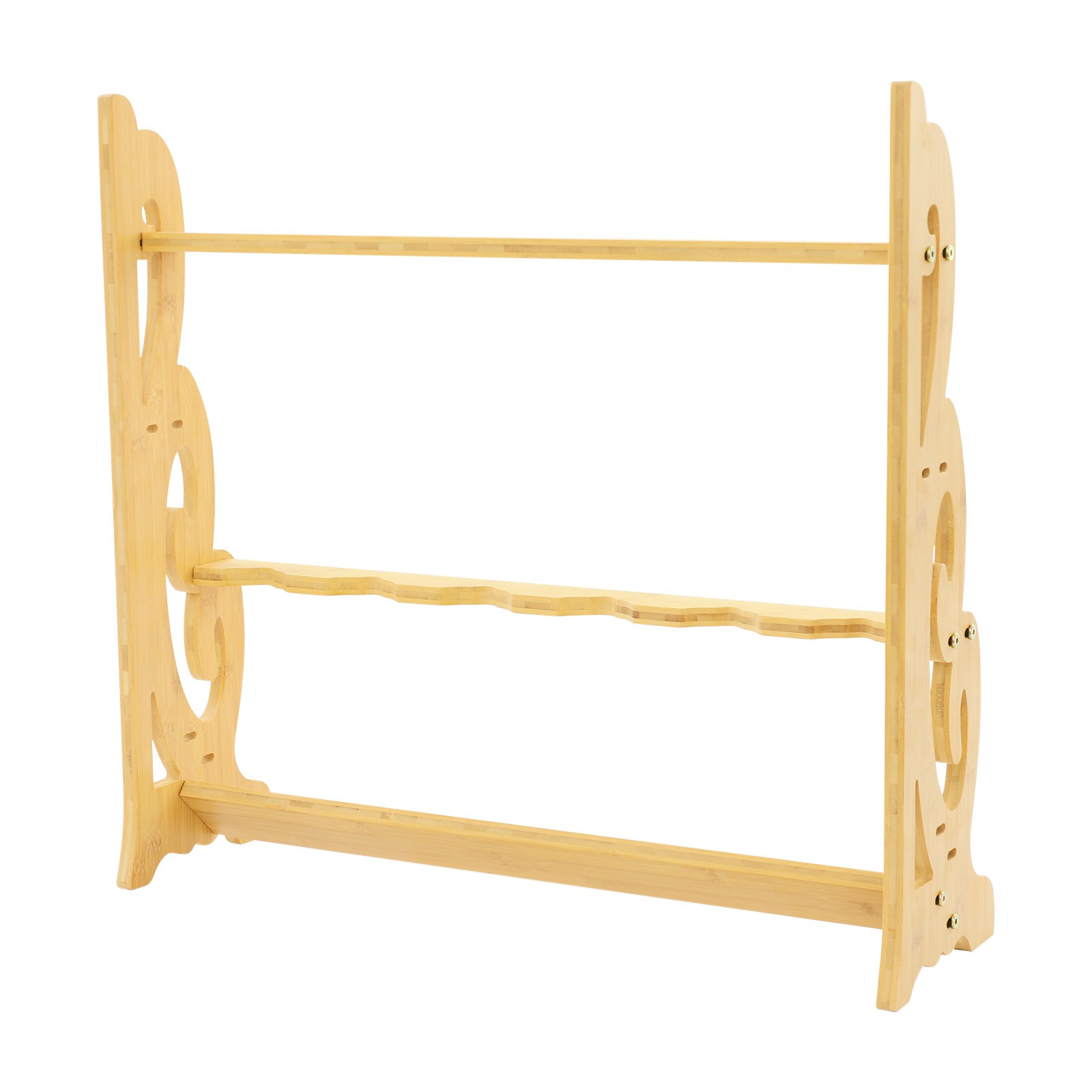Adjustable 6-Hole Vertical Sword Display Stand - Elegant Bamboo Holder