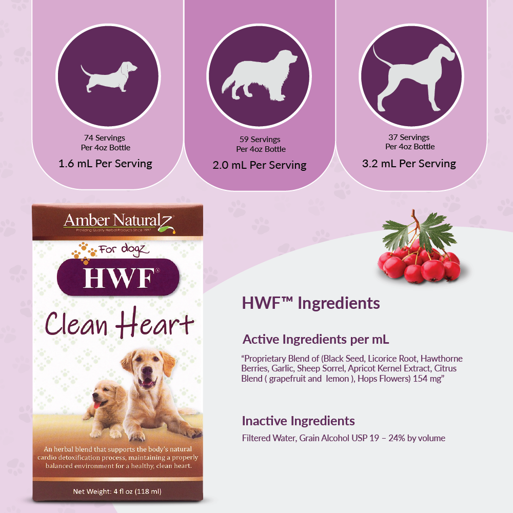 Amber Naturalz HWF - Organic "Clean Heart" Detox 4 Dogs - 4 oz