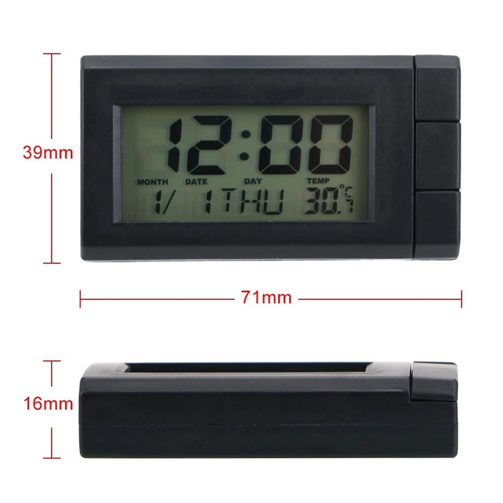 2× Mini Digital LCD Table Auto Car Dashboard Desk Date Time Small Clock