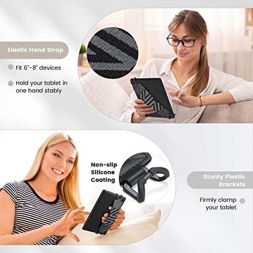 Security Hand-Strap for 6-8" Kindle eReaders Fire Black Patterned Strap
