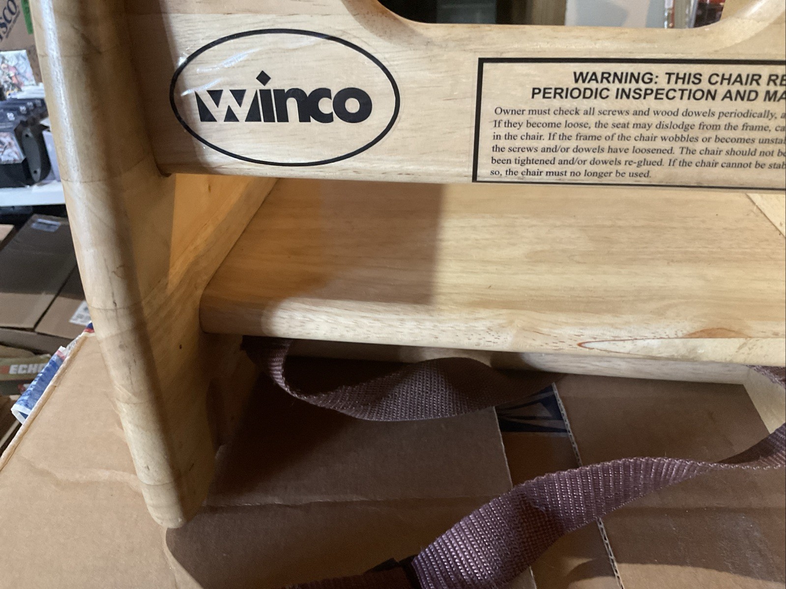 Restaurant Children Booster Seat in Natural Wood Finish Commercial Use Read