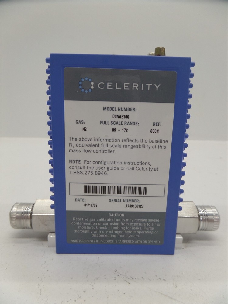 Celerity IN2 DSNAE100 Mass Flow Controller N2 89-172 SCCM