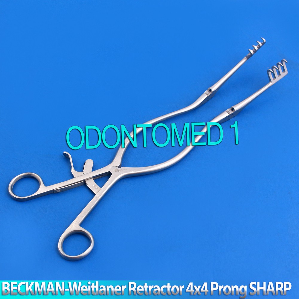BECKMAN-Weitlaner Retractor 12.5" 4x4 Prong SHARP Hinged Blade