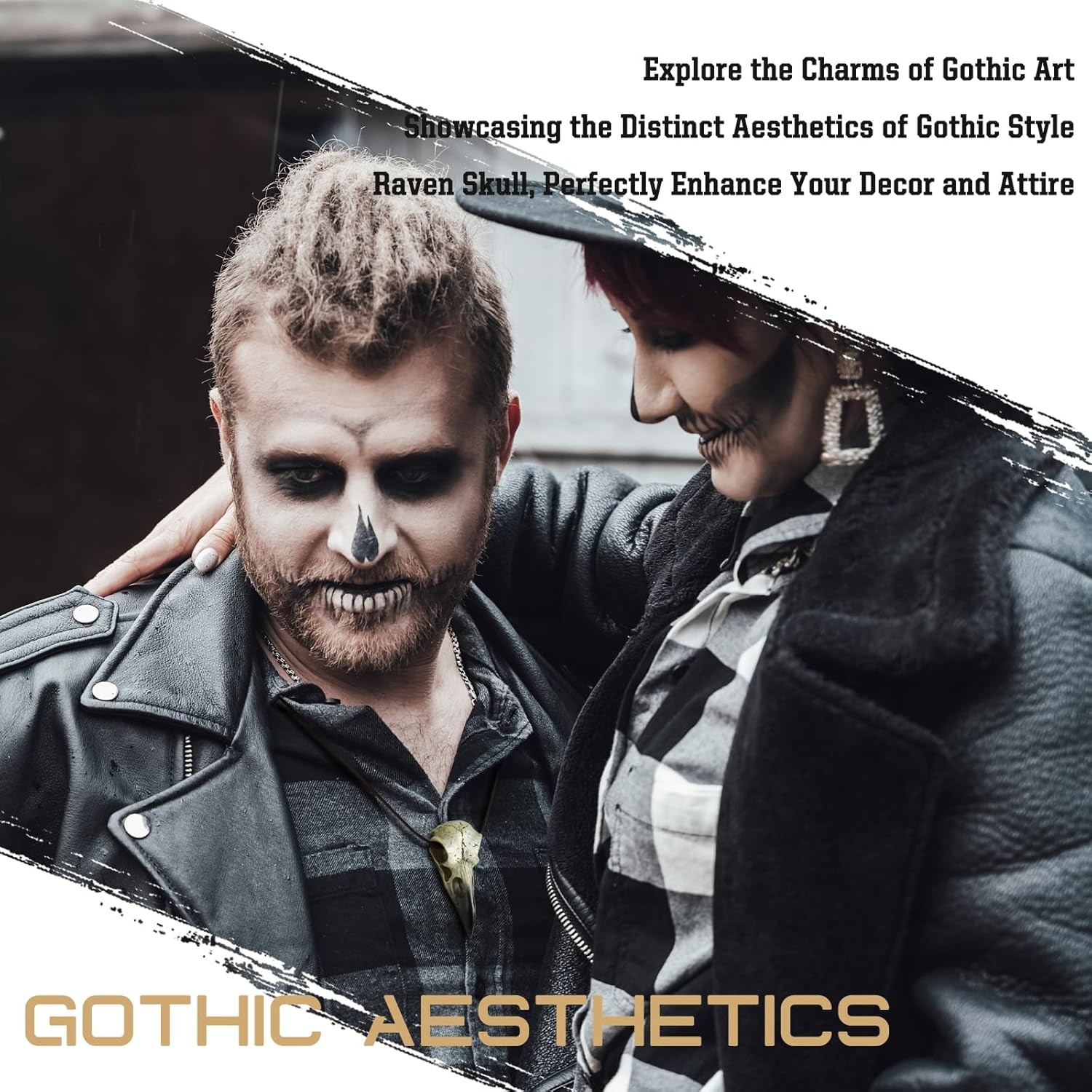 Halloween Raven Skull, Gothic Raven Decor Statue Animal Skull, Fake Bone Decor C