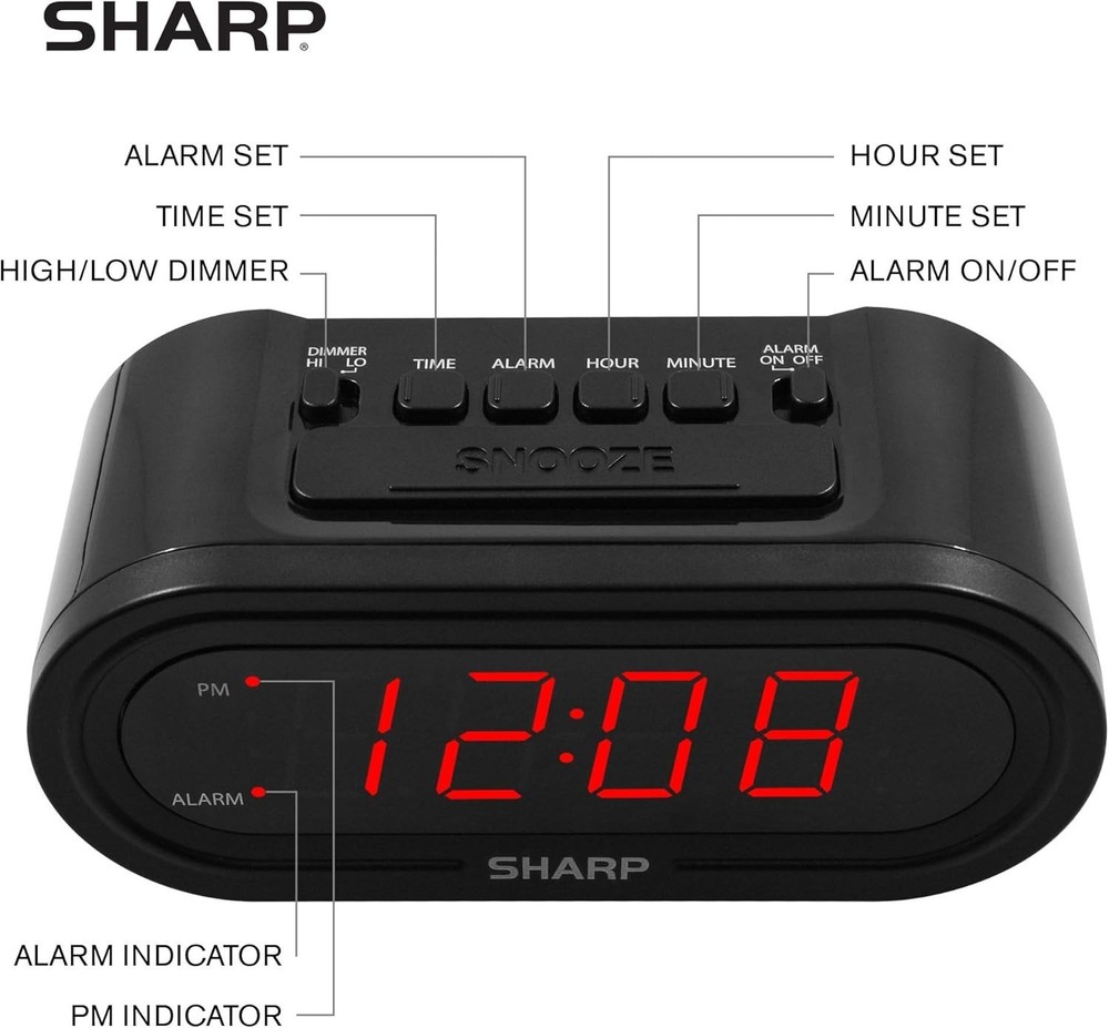 AccuSet Automatic Smart Alarm Clock – Self-Setting Digital Clock Auto Time & DST