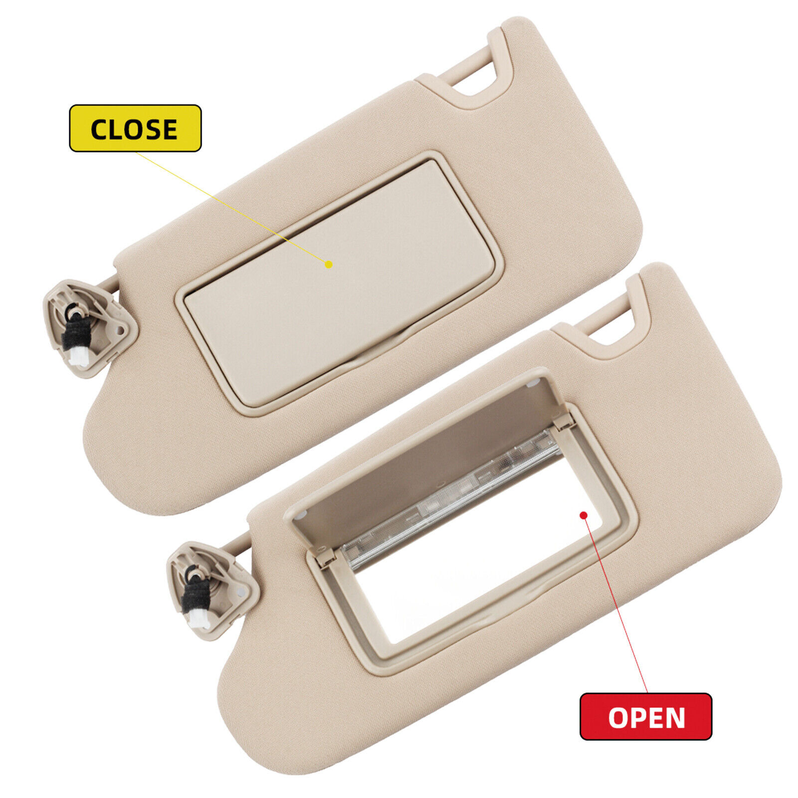 Left Driver Side Beige Sun Visor w/ Light For Nissan Altima 2013-2018 964013TA2A