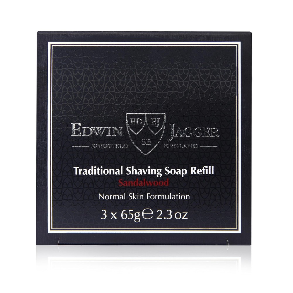 Edwin Jagger Shaving Soap Refill, Sandalwood, 3-Pack