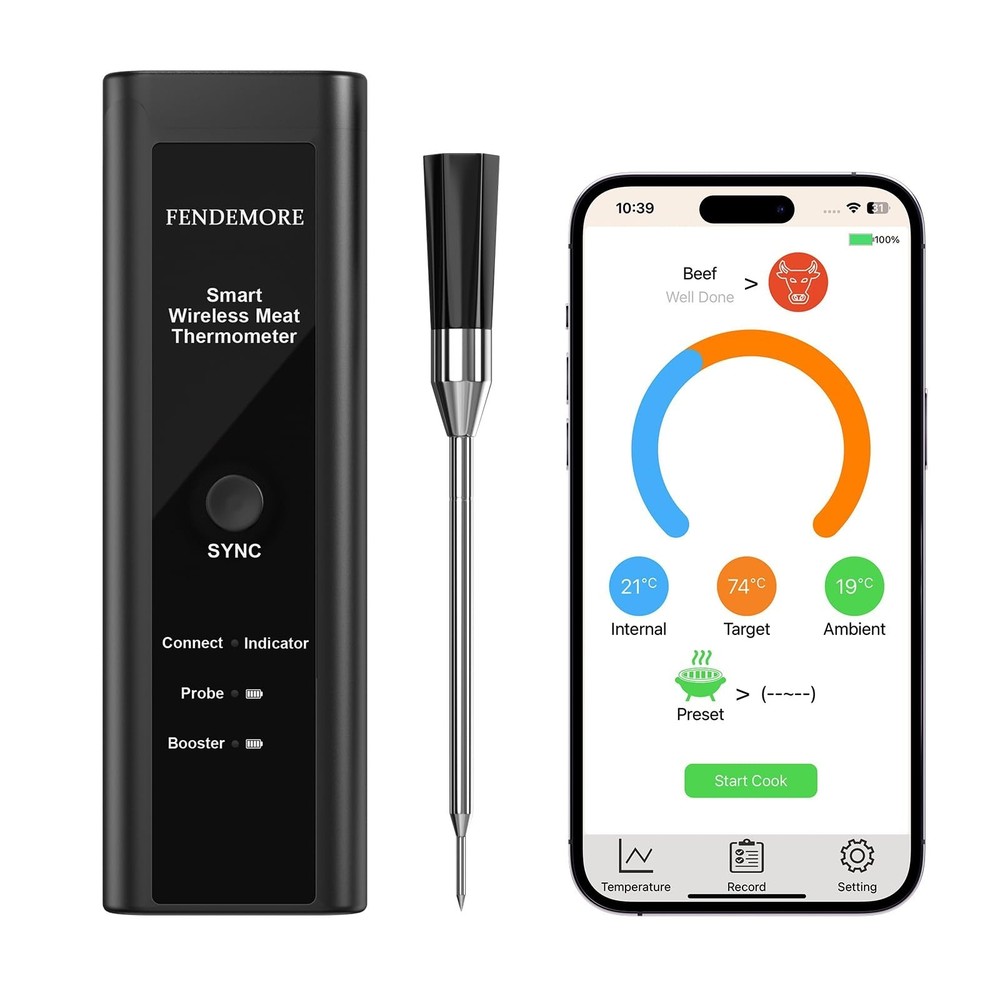 Wireless Bluetooth Digital Meat Thermometer - Instant Read BBQ & Kitchen Cooking