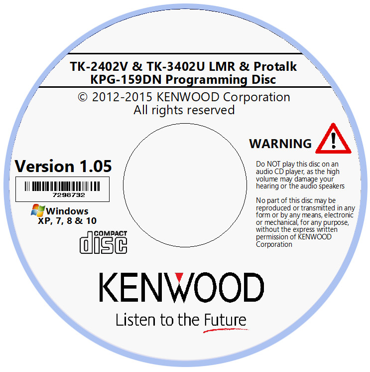 Kenwood KPG-159DN Software Version 1.05 for TK-2402V & TK-3402U LMR & Protalk