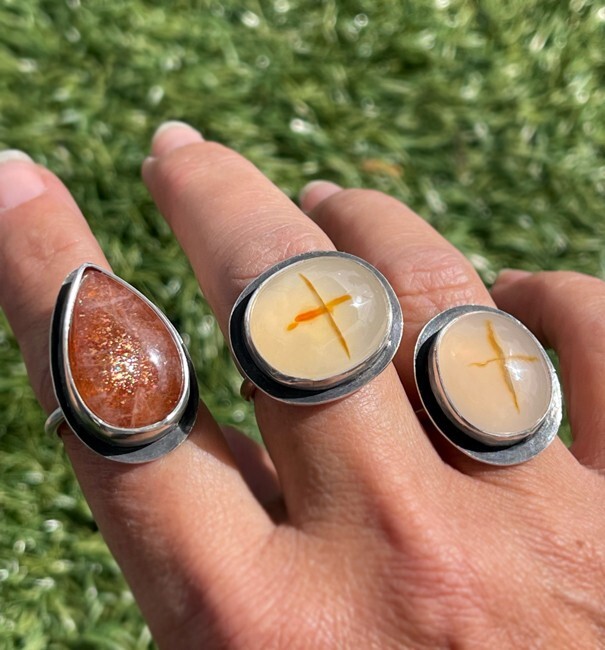 Blessed Cross Gemstone Ring #2
