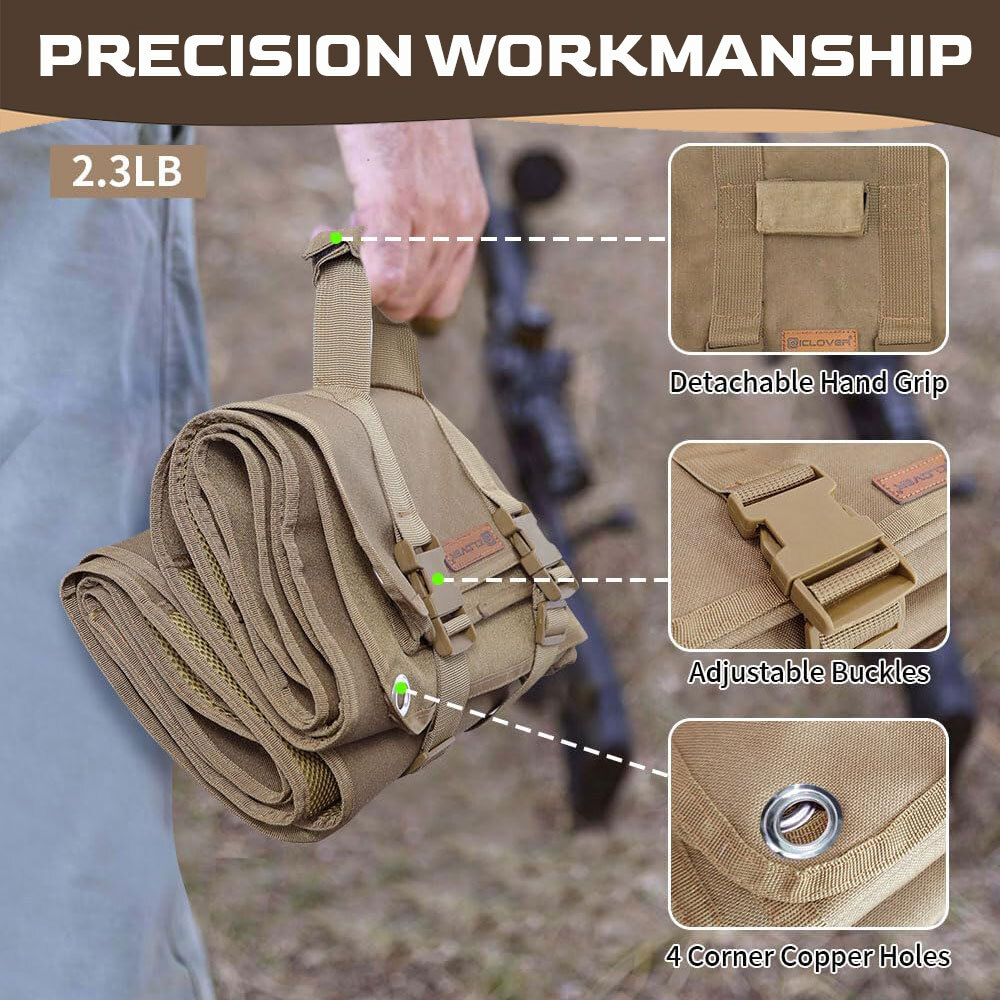 Heavy Duty Shooting Mat Tactical Prone Padded Roll Up Hunting Range Gear Large