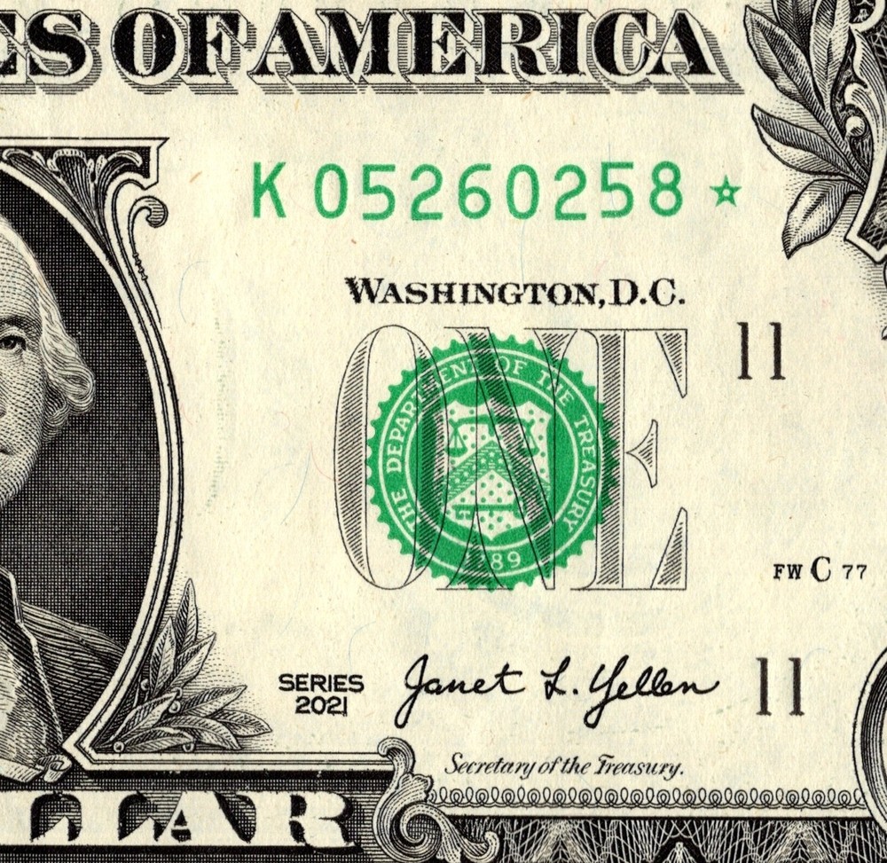 2021 K Star note One Dollar Bill Regular Run 3.2 pack note