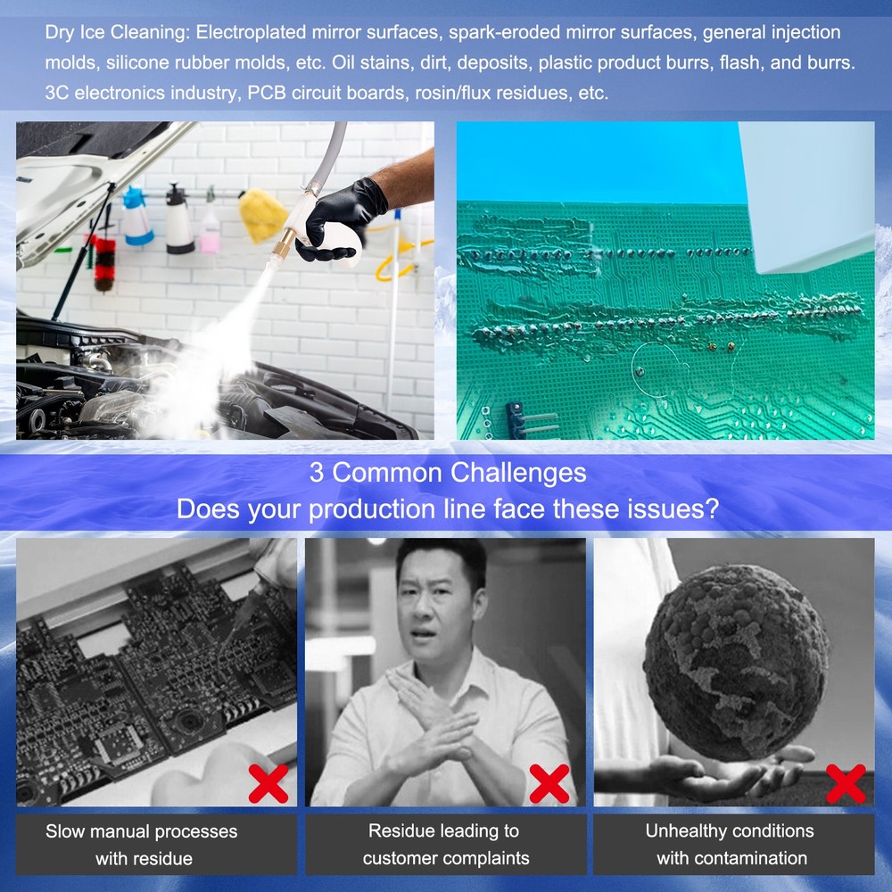 Dry Ice Cleaning Machine Dry Ice Blasting Machine For Remove Burrs PCB Board